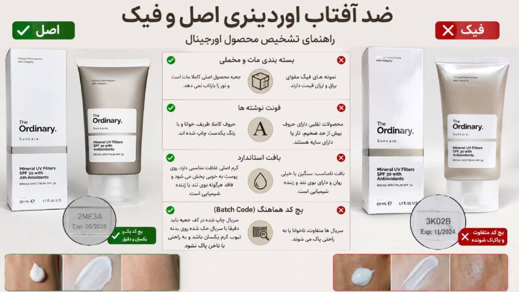 ضد آفتاب اوردینری اصل و فیک